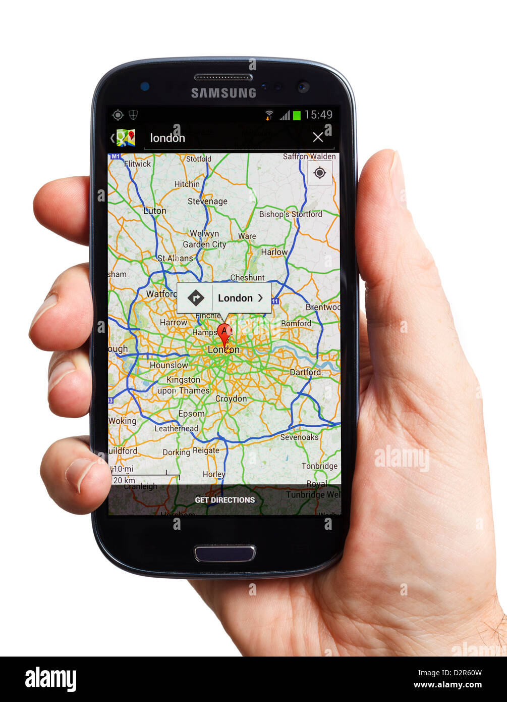 Google maps su uno smartphone Android telefono cellulare smart phone Foto Stock