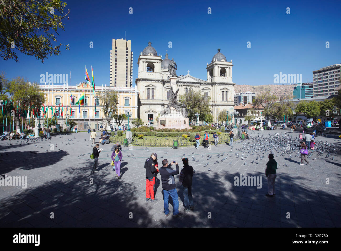 Plaza Pedro Murillo, La Paz, Bolivia, Sud America Foto Stock