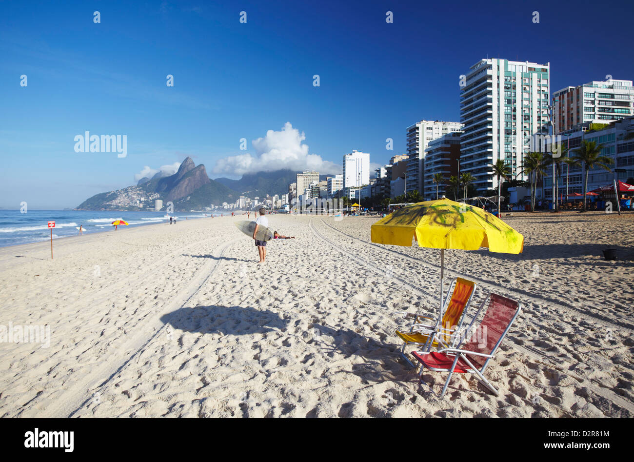 La spiaggia di Ipanema al tramonto, Rio de Janeiro, Brasile, Sud America Foto Stock