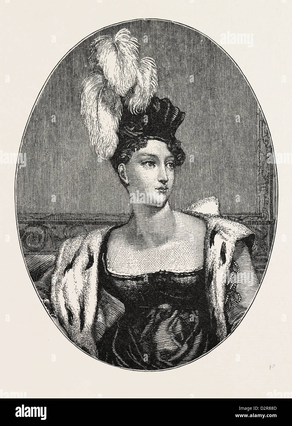 La Principessa Charlotte AUGUSTA, 1796 - 1817. Figlia di George, Principe di Galles e Carolina di Brunswick. Foto Stock