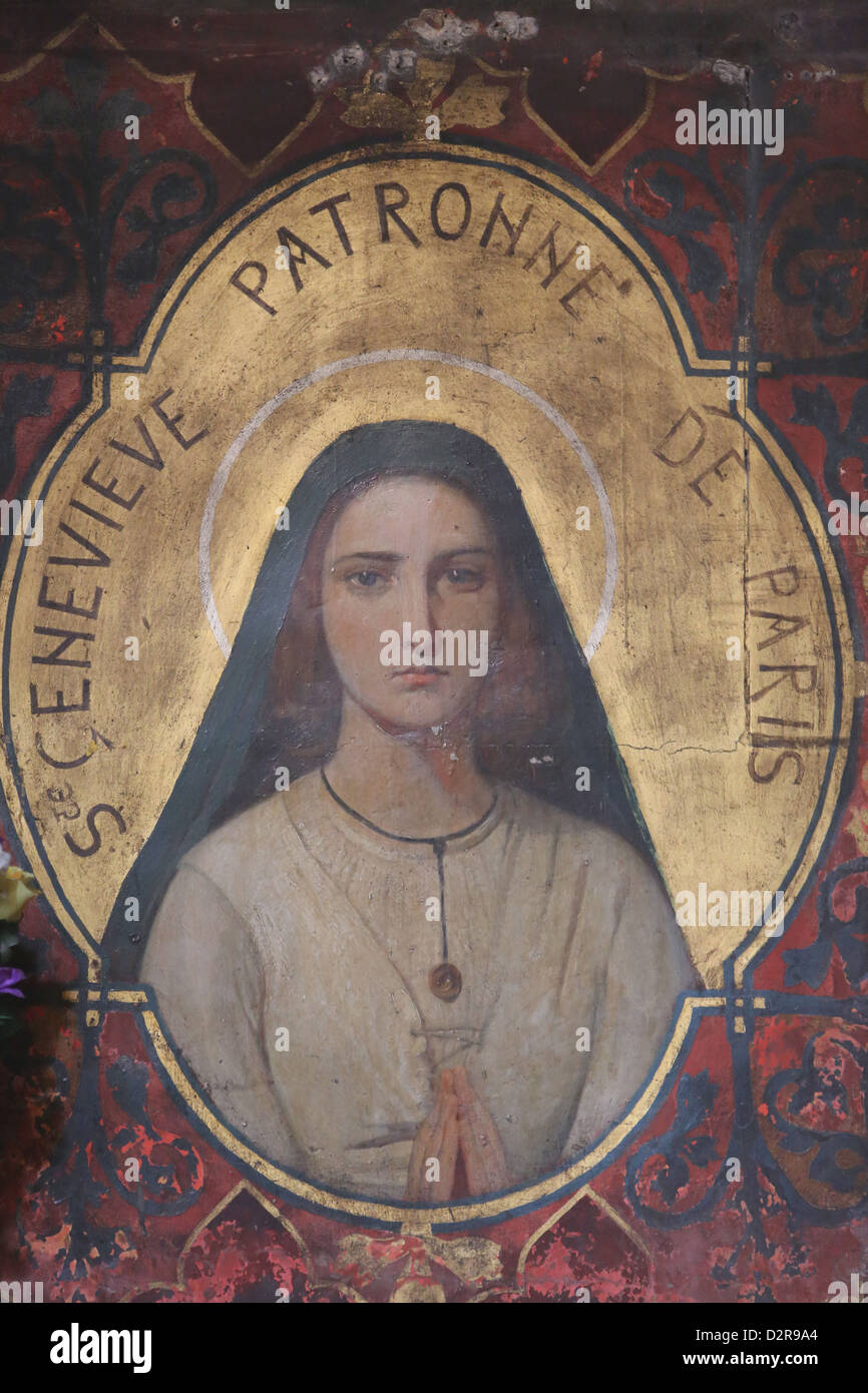 Sainte Geneviève de Paris, St. Germain l'Auxerrois chiesa, Parigi, Francia, Europa Foto Stock