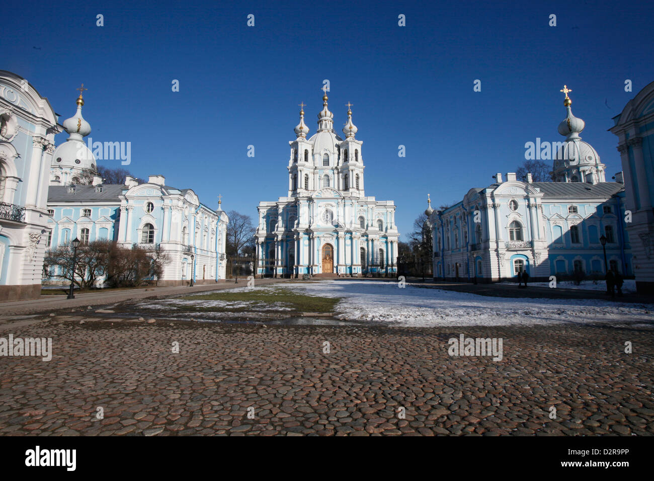 Cattedrale di Smolny, San Pietroburgo, Russia, Europa Foto Stock