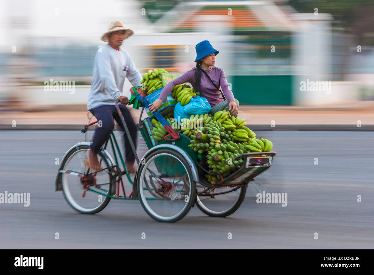 Sisowath Quay, Phnom Penh, Cambogia, Indocina, Asia sud-orientale, Asia Foto Stock