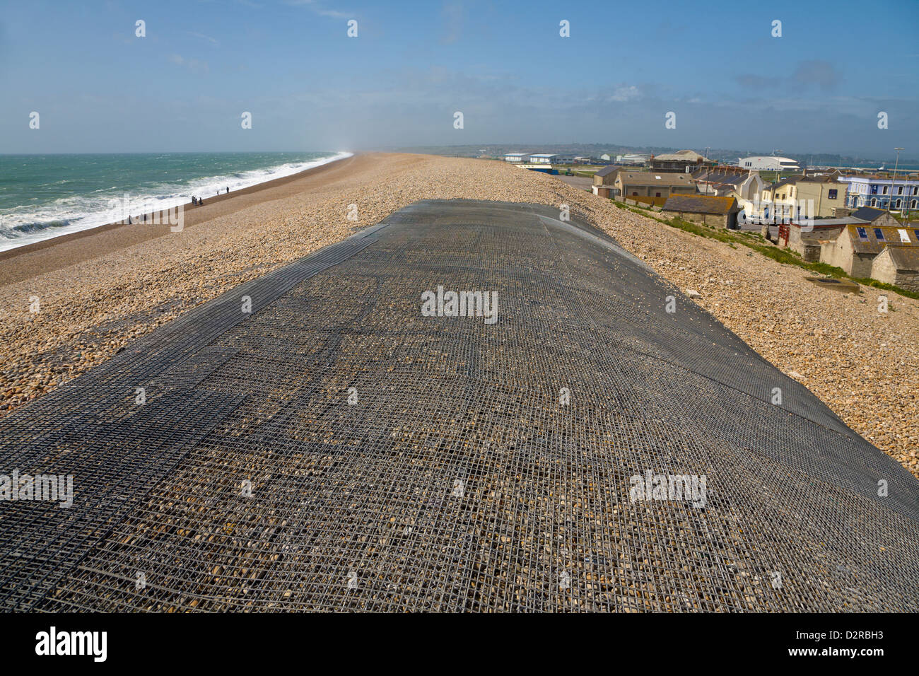 Le difese costiere Chesil Beach Chiswell Dorset Inghilterra Foto Stock