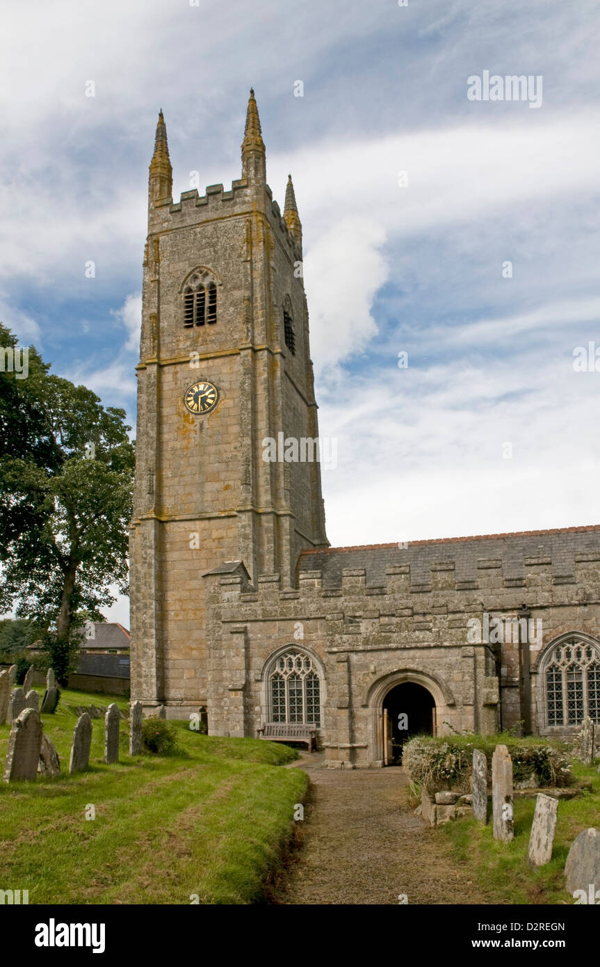 Chiesa parrocchiale di St Andrew a Sampford Courtenay nel Devon occidentale Foto Stock