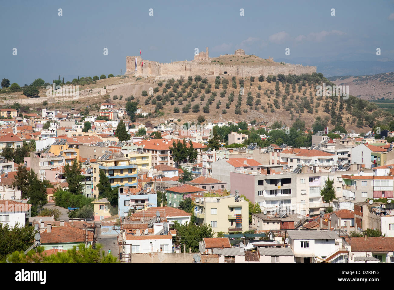 Asia, la Turchia, Anatolia, Selcuk, Vista panoramica, Castello Foto Stock