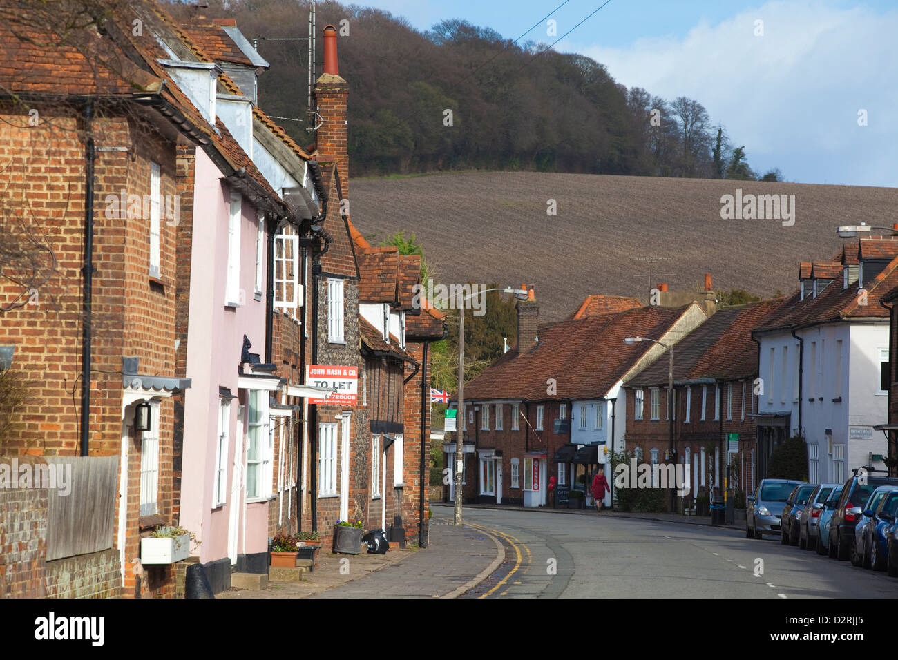 Case lungo Whielden Street, Old Amersham, il Chilterns, Buckinghamshire, Inghilterra, Regno Unito Foto Stock
