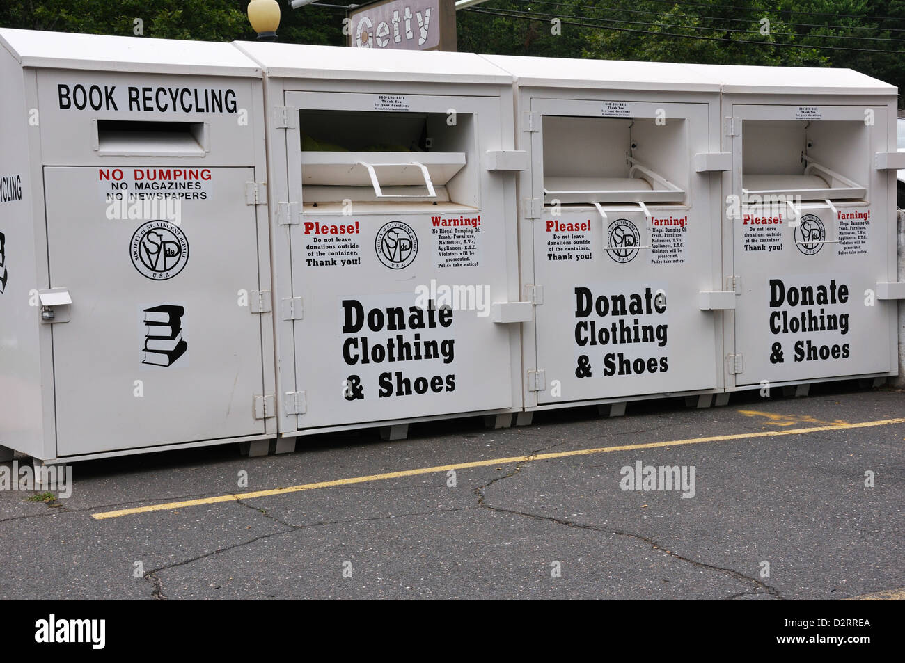 Scomparti di donazione per beneficenza Foto Stock