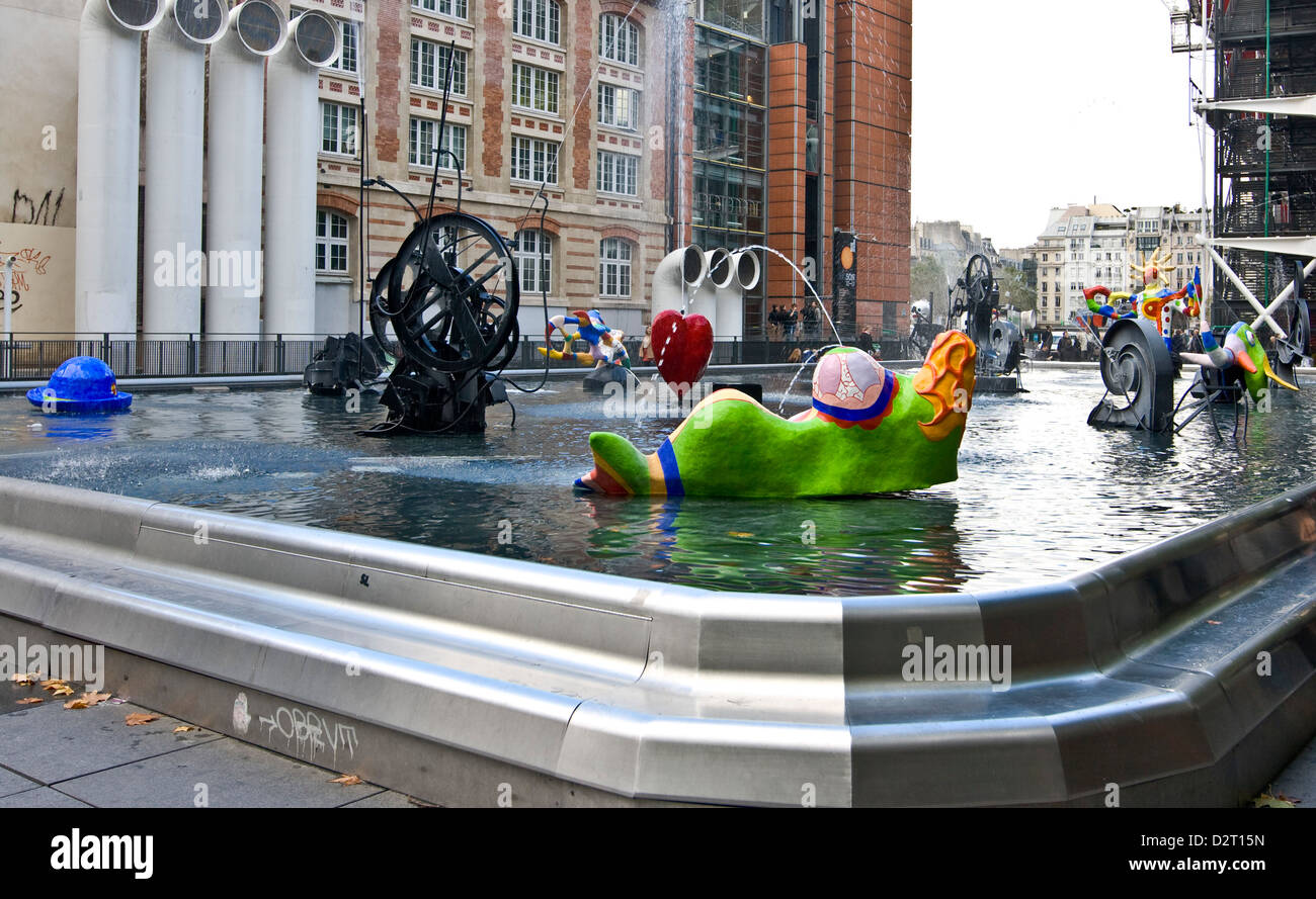 Sculture di Stravinsky Fontana Stravinsky Parigi Francia Europa Foto Stock