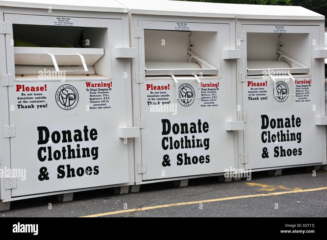 Scomparti di donazione per beneficenza Foto Stock
