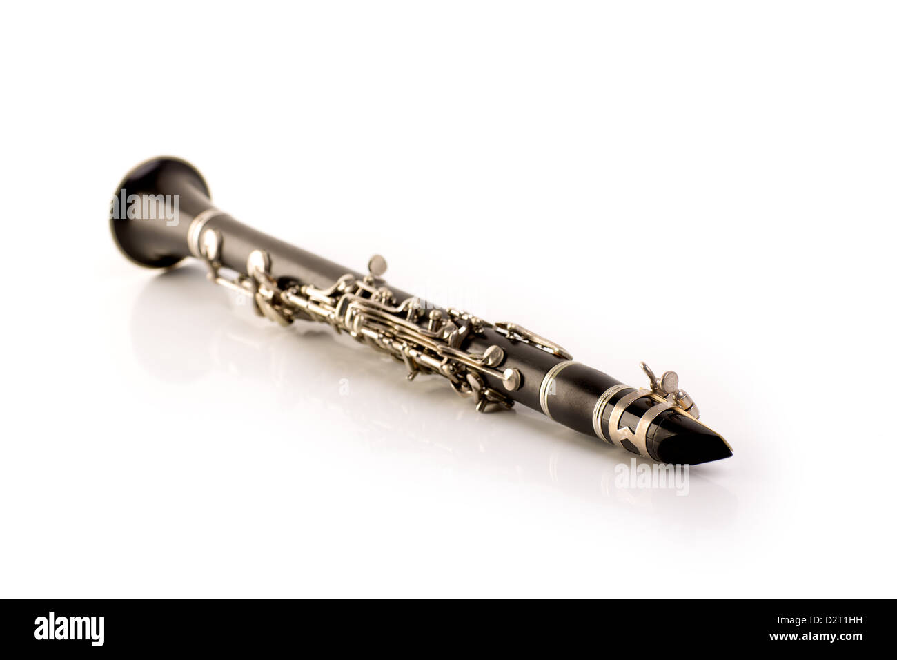 Black clarinetto isolati su sfondo bianco Foto Stock