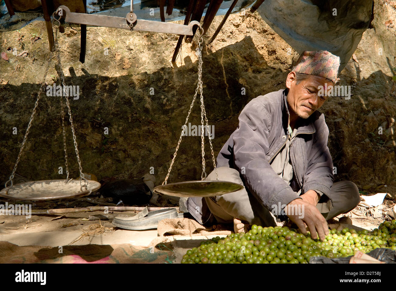Pressione di stallo di mercato, Santuario Dakshinkali, Valle di Kathmandu, Nepal, Asia Foto Stock