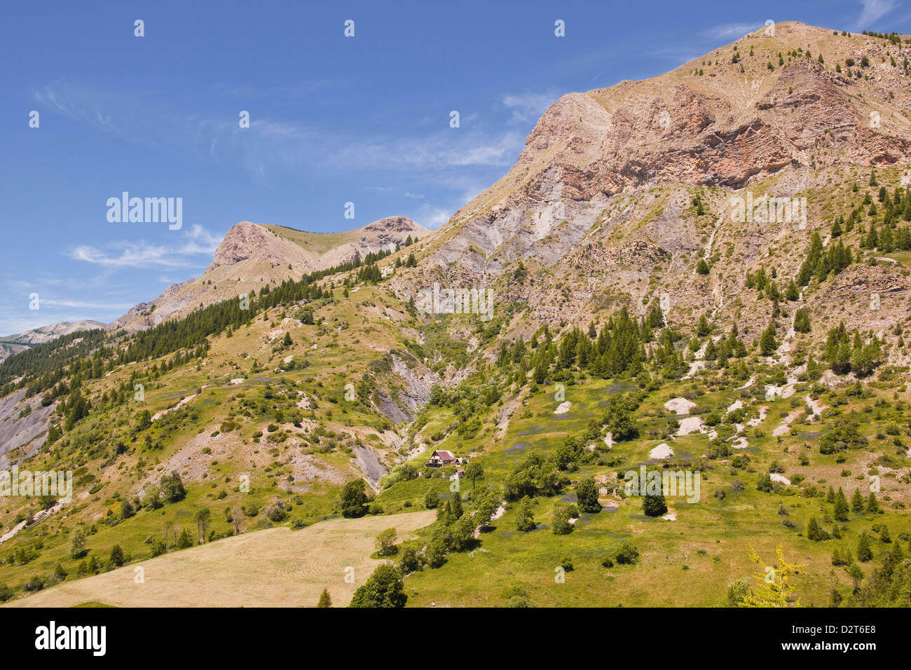 Le Alpi del Sud nel Parc national du Mercantour vicino a Allos, Alpes-de-Haute-Provence, Provence, Francia Foto Stock