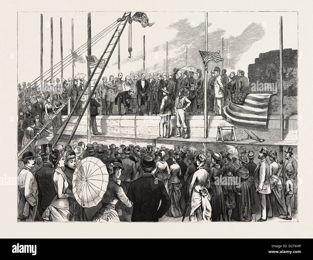 NEW YORK: la posa della pietra angolare della nuova istituzione per il miglioramento delle istruzioni dei sordomuti a sessanta-OTTAVA STREET Foto Stock