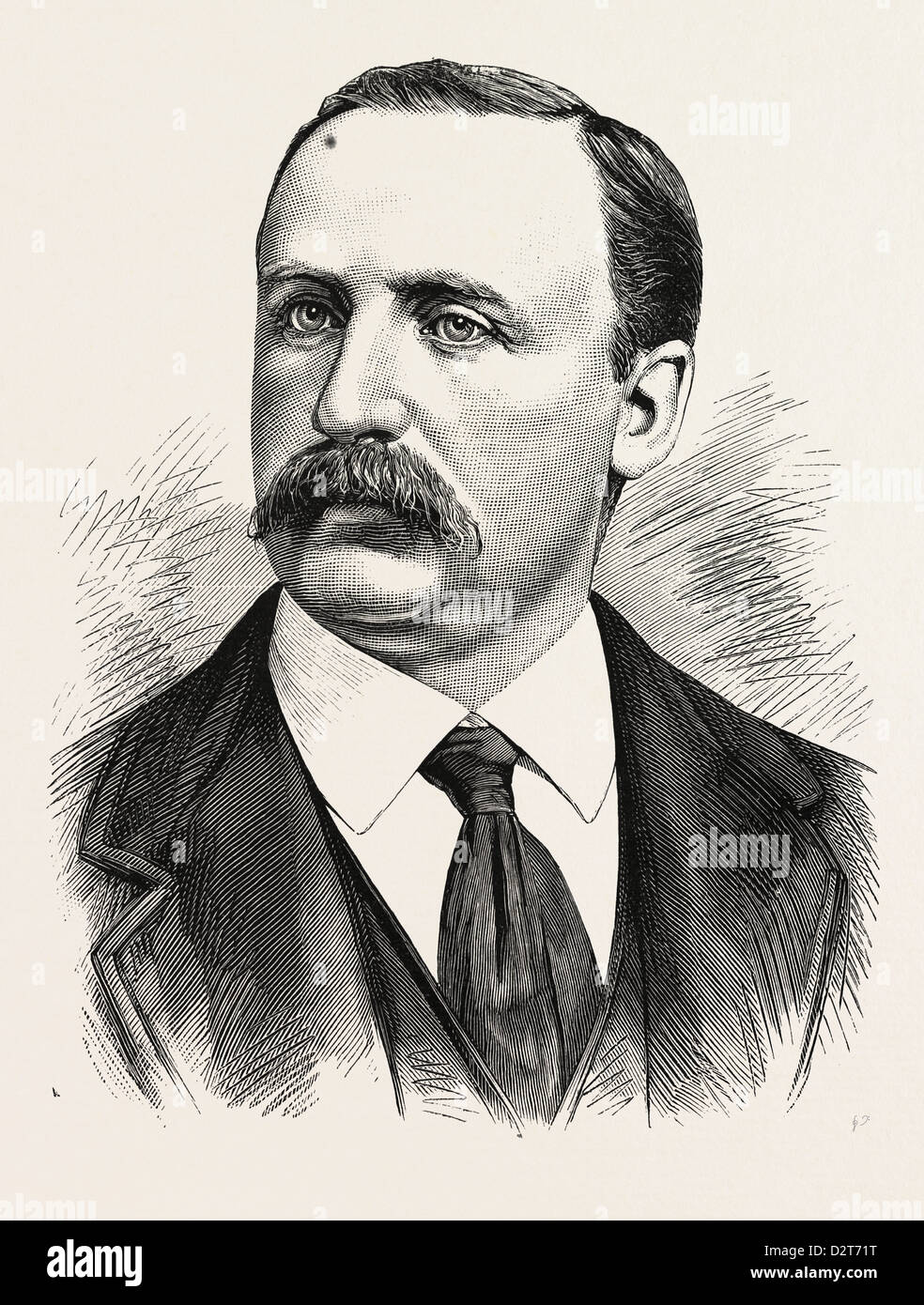 HENRY J. JACKSON, sovrintendente dell'Ufficio di presidenza di emigrazione, il giardino del castello. Stati Uniti, incisione 1880 1881 Foto Stock