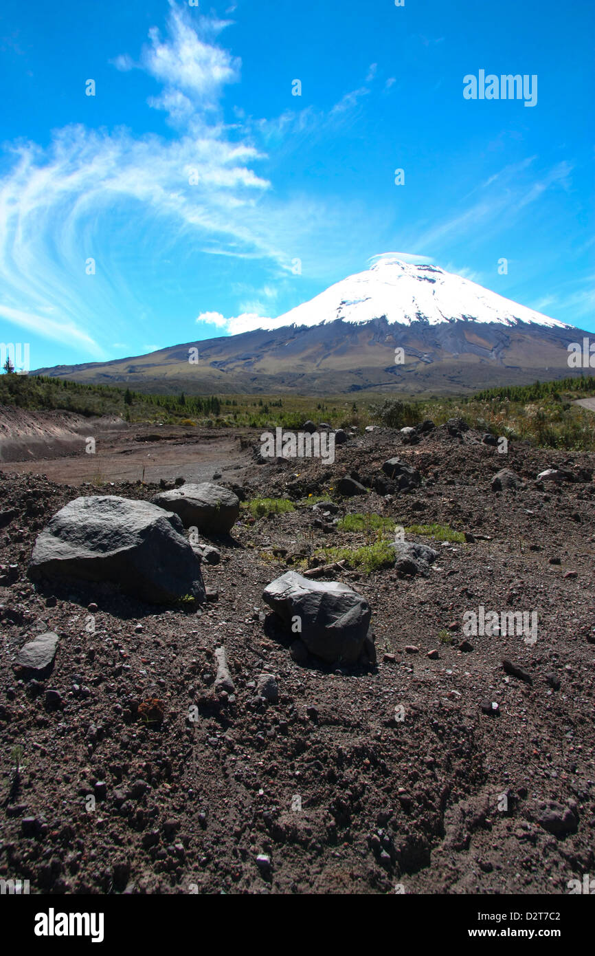Il vulcano Cotopaxi in Ecuador. Foto Stock