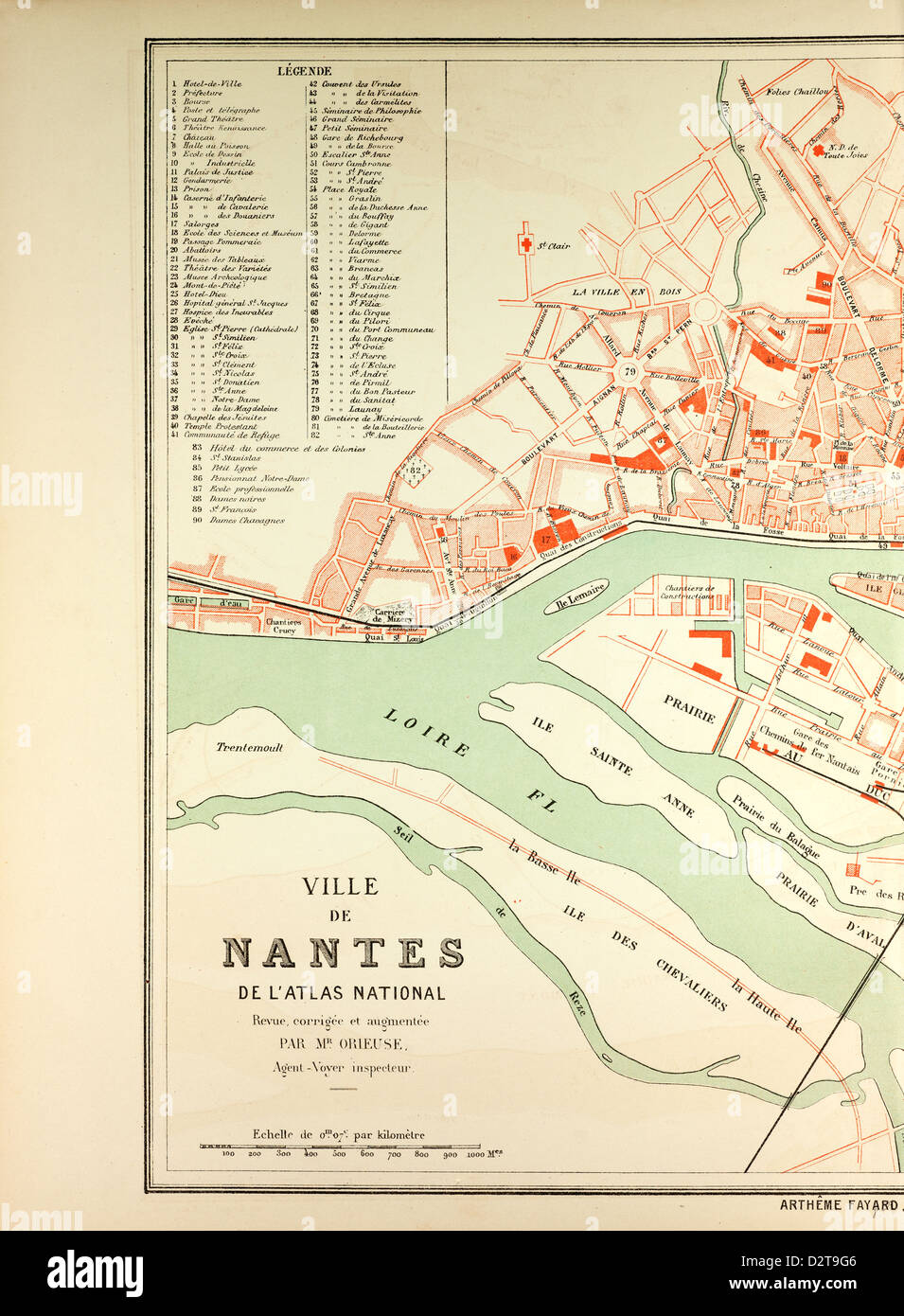 MAPPA DI NANTES Foto Stock