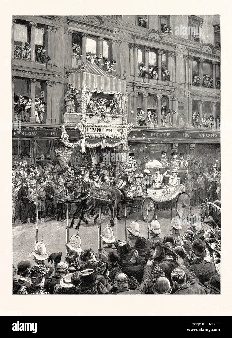 L'imperatore tedesco la visita della città: la loro maestà imperiale salutato da una pioggia di rose, uno schizzo IN THE STRAND, Londra Foto Stock L'imperatore tedesco la visita della città: la loro maestà imperiale salutato da una pioggia di rose, uno schizzo IN THE STRAND, Londra Foto Stock