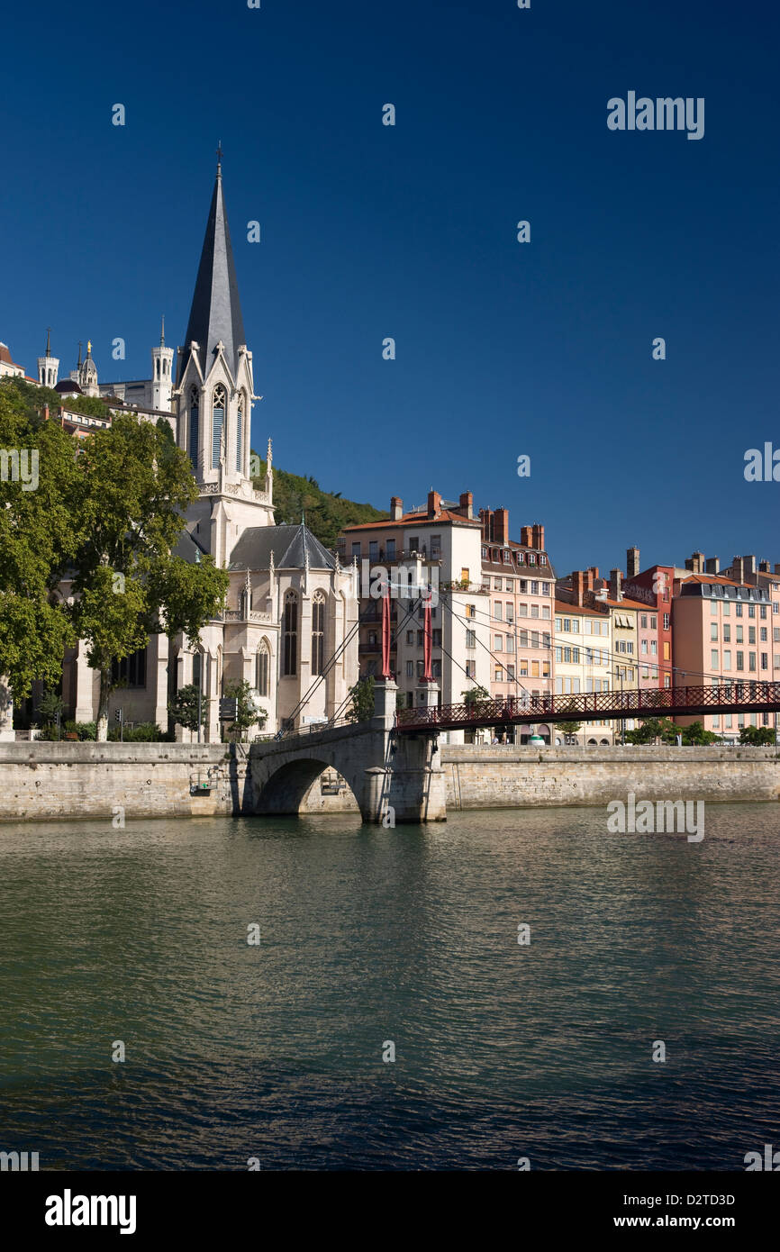SAINT GEORGES CHIESA Vieux Lyon Fiume Saone LIONE RHONE ALPES FRANCIA Foto Stock