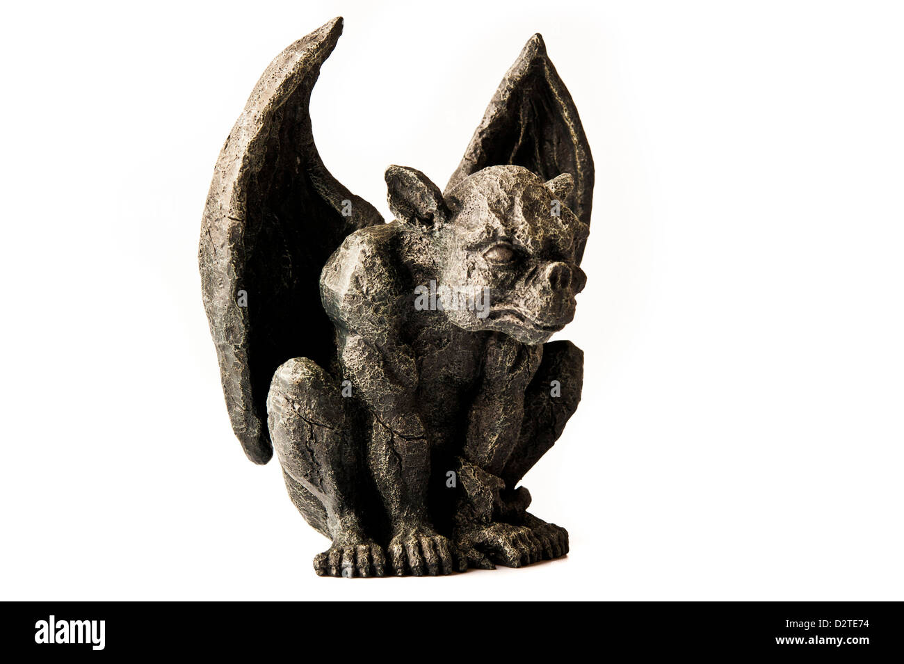 Gargoyle alato statua isolata Foto Stock
