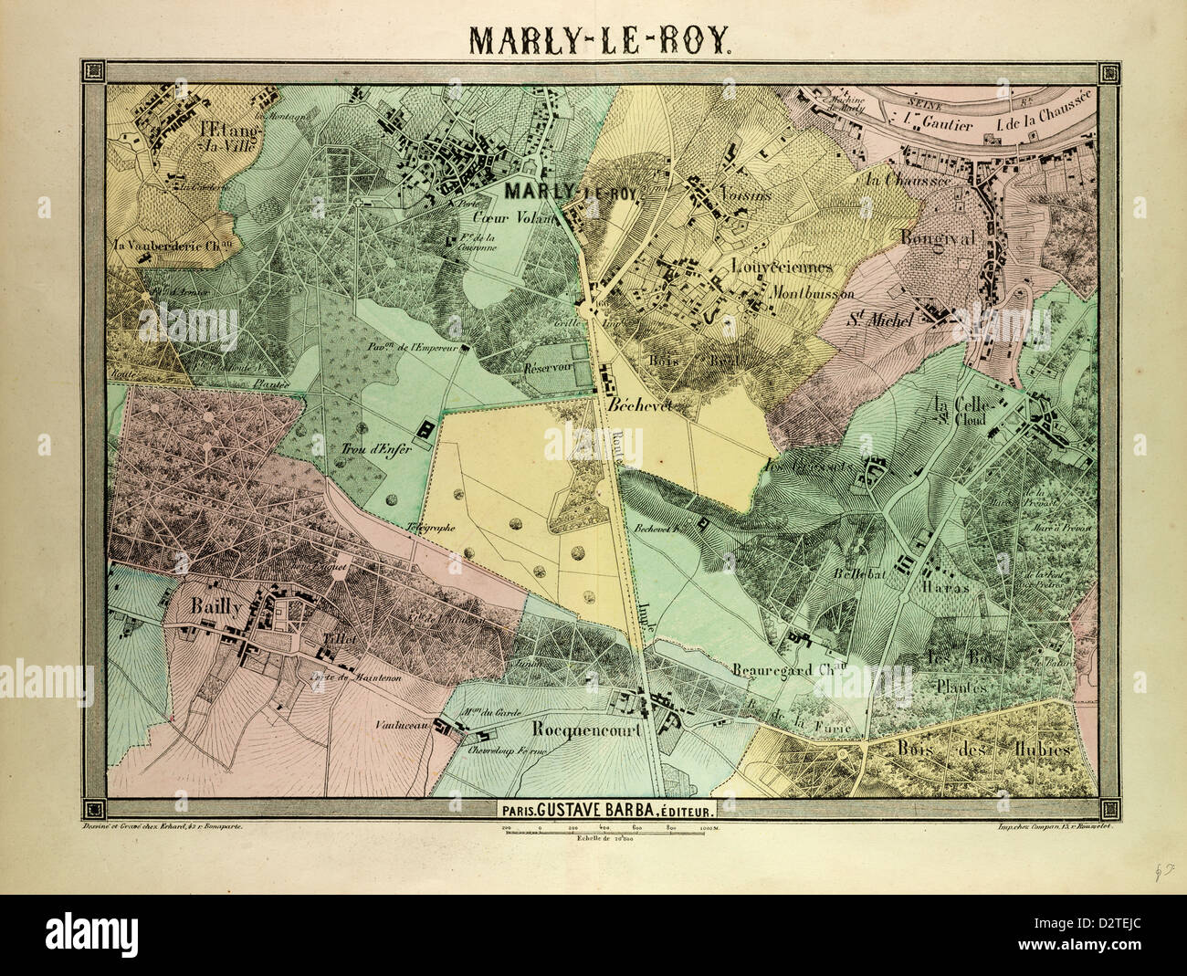 Mappa di marly-LE-ROY FRANCIA Foto Stock