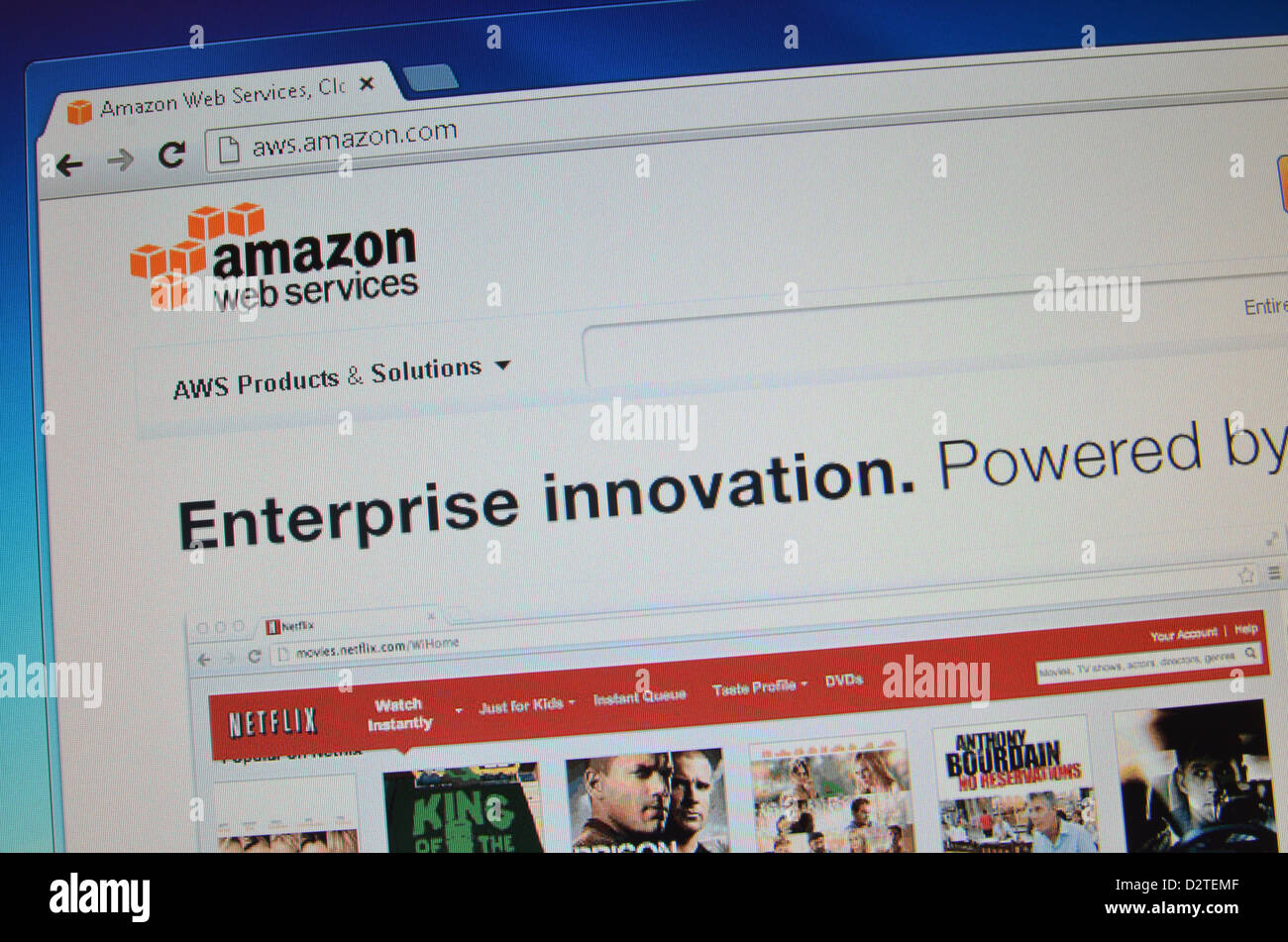 Amazon web services screenshot del sito web Foto Stock