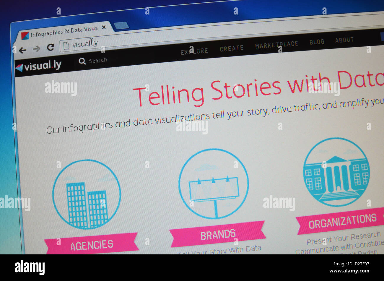 Visual.ly screenshot del sito web Foto Stock