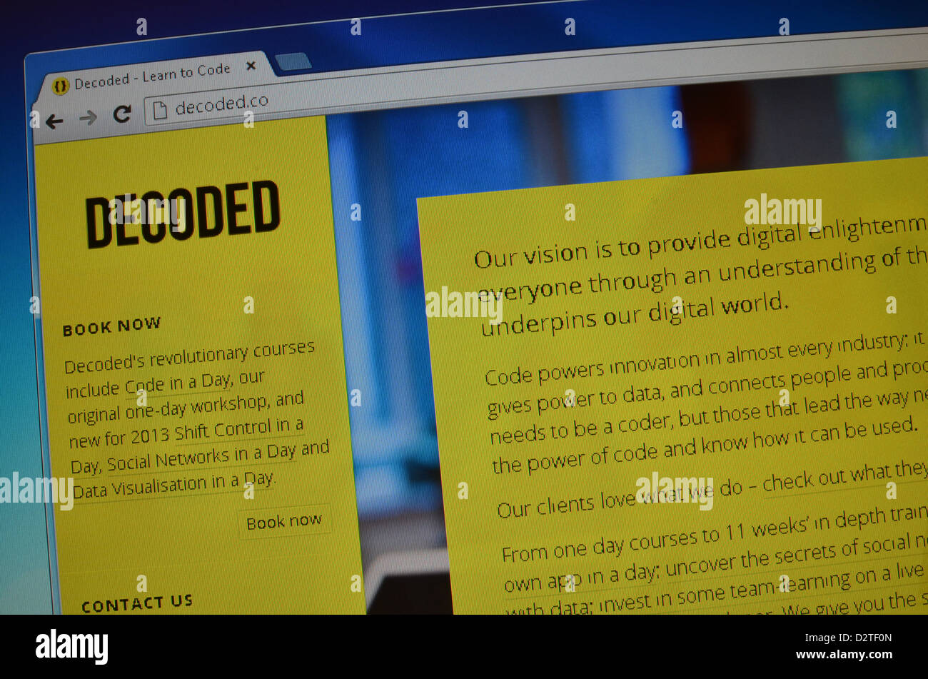 Decodificato.co screenshot del sito web Foto Stock