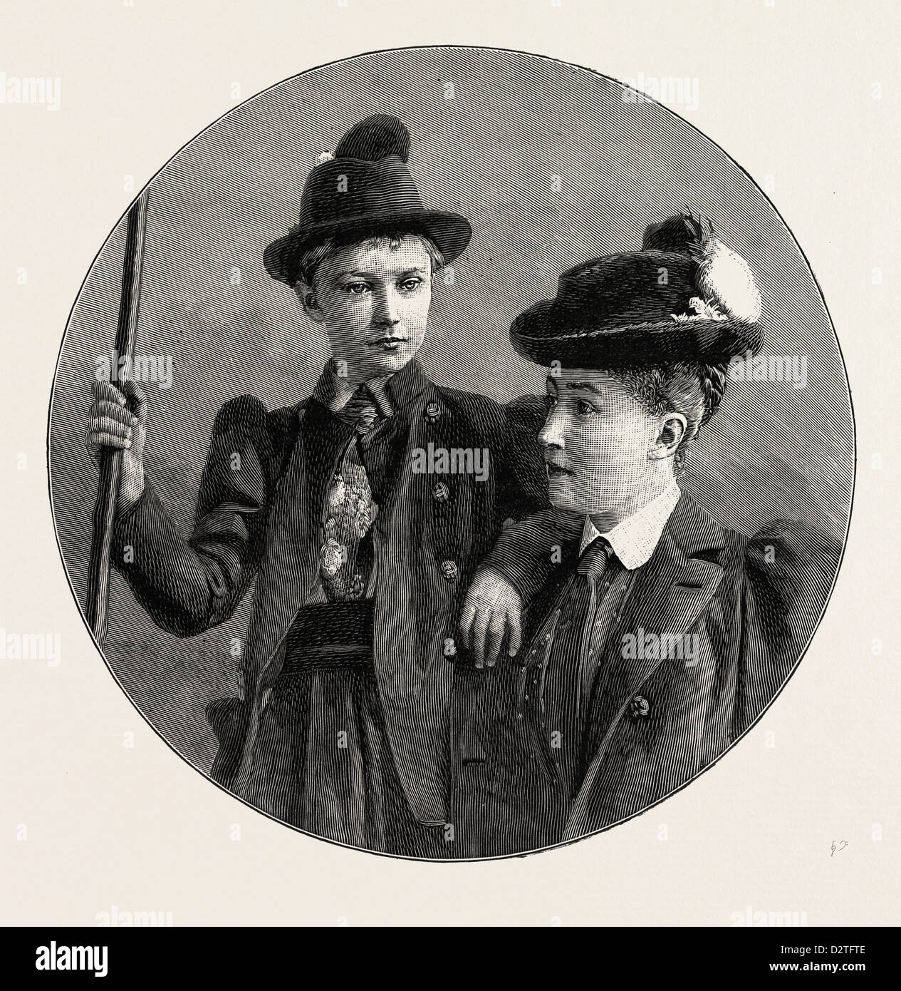La Principessa Stefanie, e sua figlia l'arciduchessa Elisabetta d'AUSTRIA Foto Stock