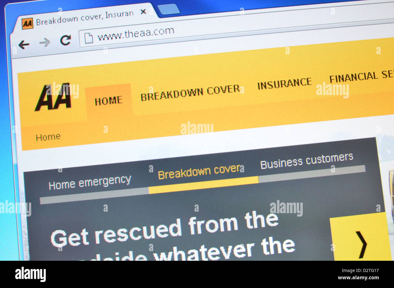Theaa.com screenshot del sito web Foto Stock