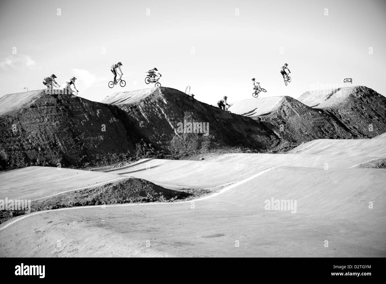 Bmx gara su pista a olypics park london Foto Stock