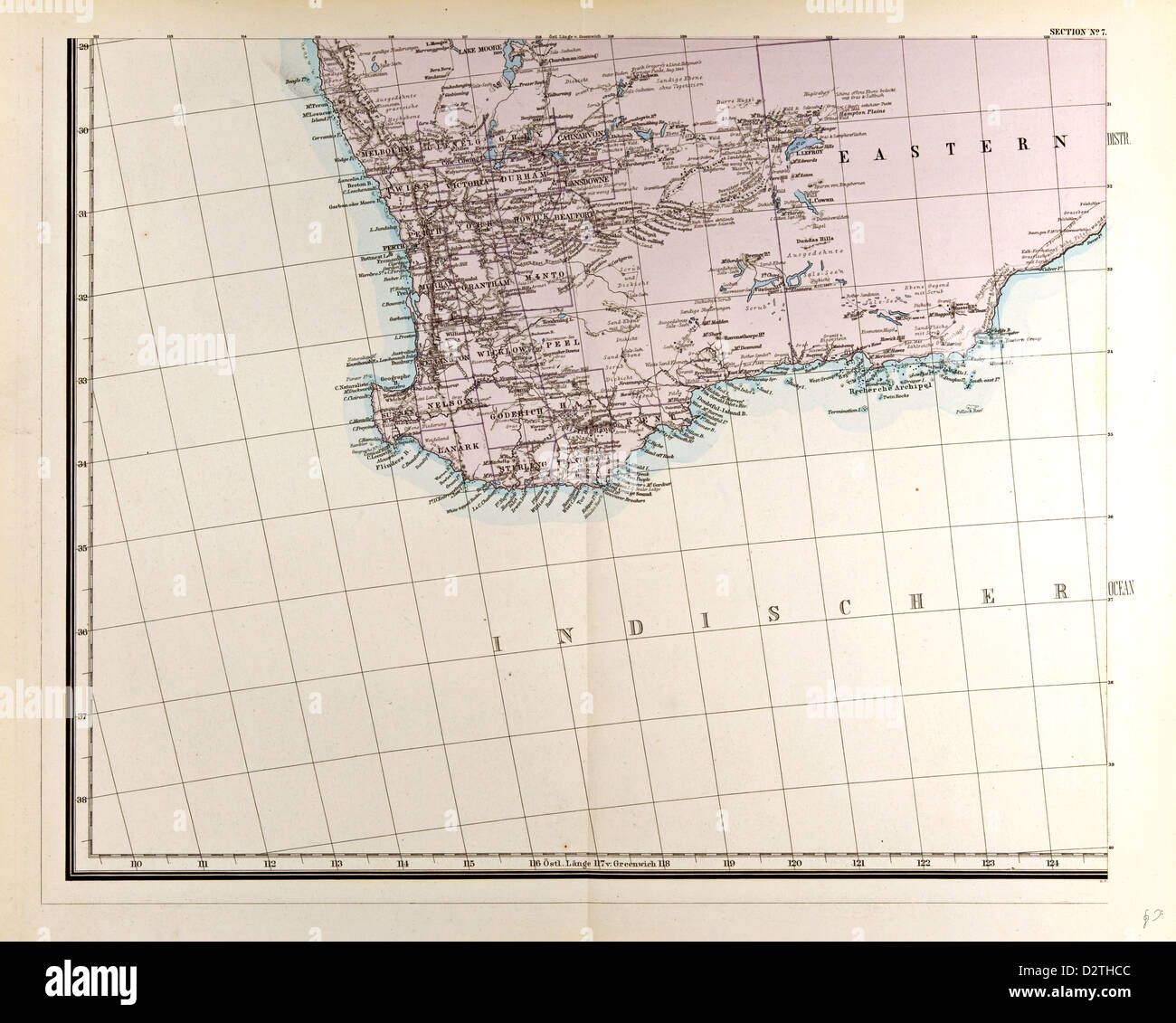 Australia Mappa Gotha Justus Perthes Foto Stock