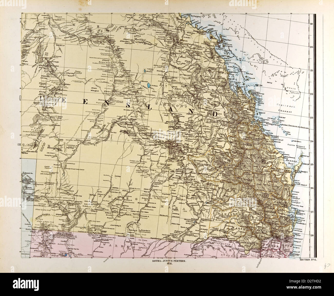 Australia Mappa Gotha Justus Perthes Foto Stock