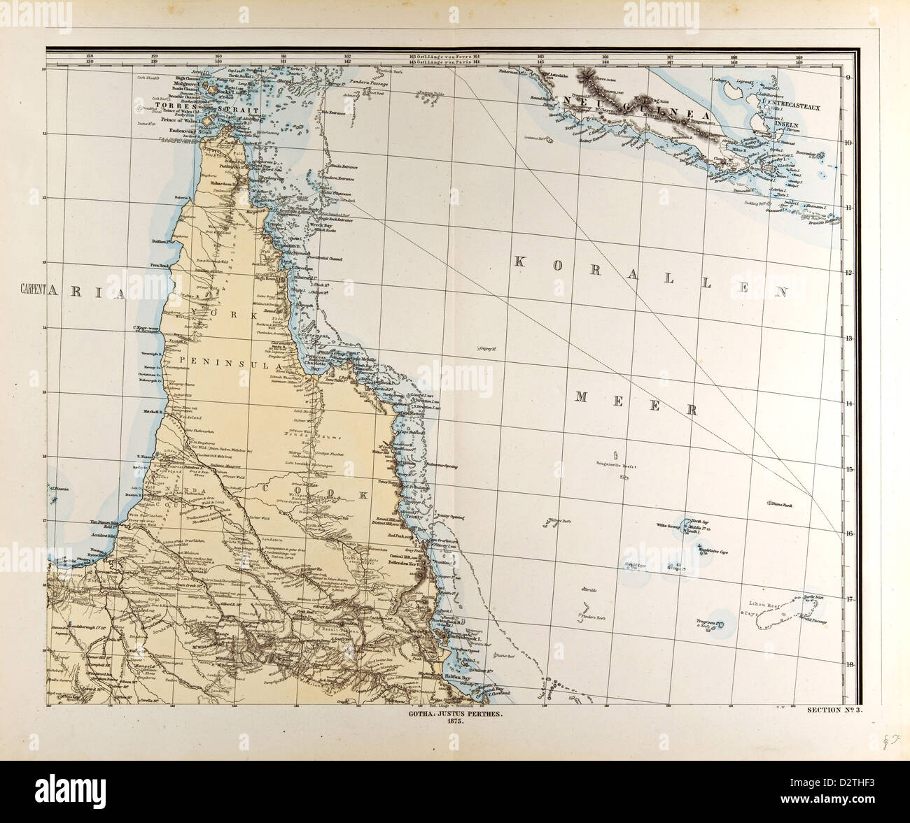 Australia Mappa Gotha Justus Perthes Foto Stock