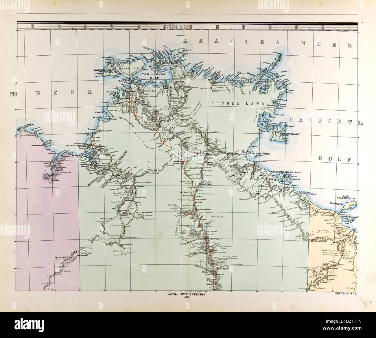 Australia Mappa Gotha Justus Perthes Foto Stock