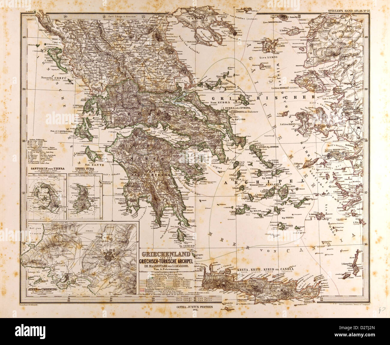 Mappa di Grecia Foto Stock