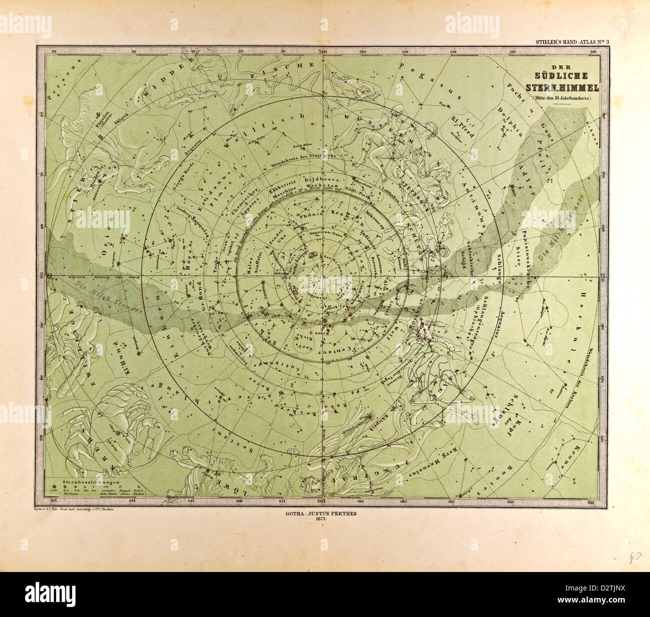 Stella del sud Sky Gotha Justus Perthes Foto Stock