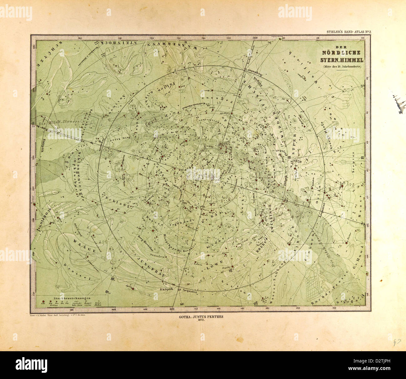 Stella del Nord SkyGotha Justus Perthes Foto Stock
