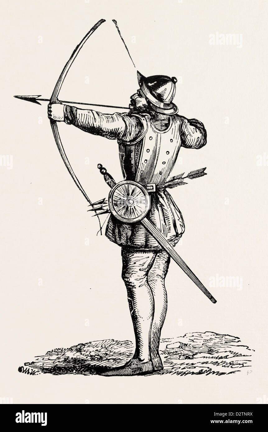 Inglese ARCHER CON LONG-Bow. Foto Stock