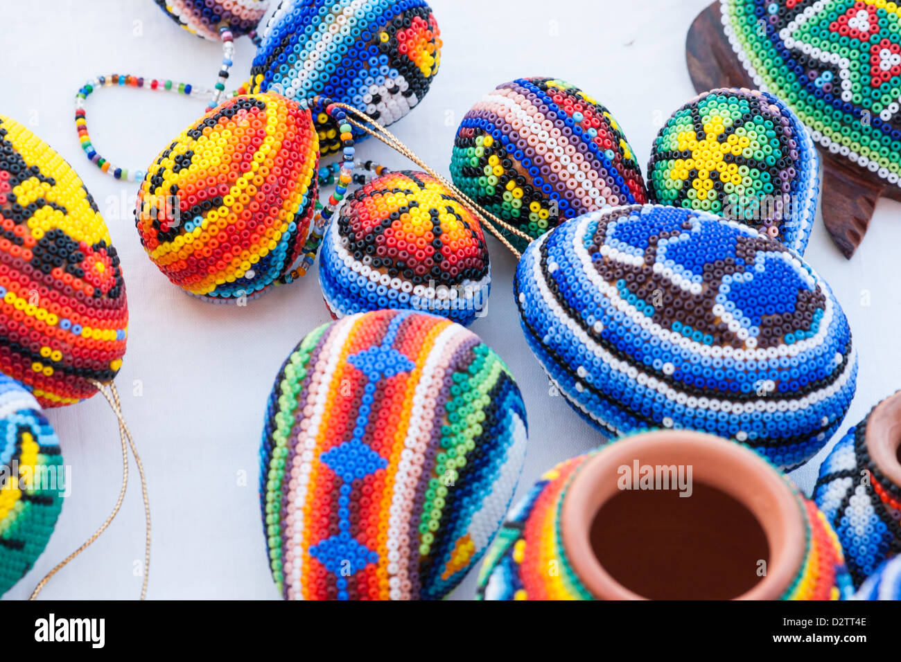 Beadwork Huichol Nayarit Messico Foto Stock