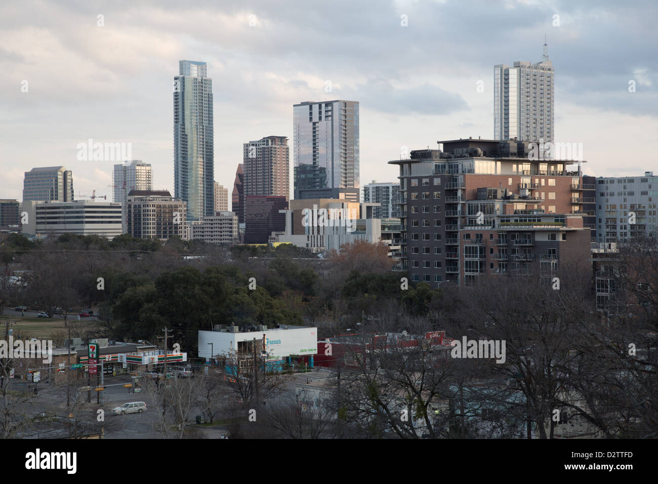Austin, Texas skyline al tramonto Foto Stock