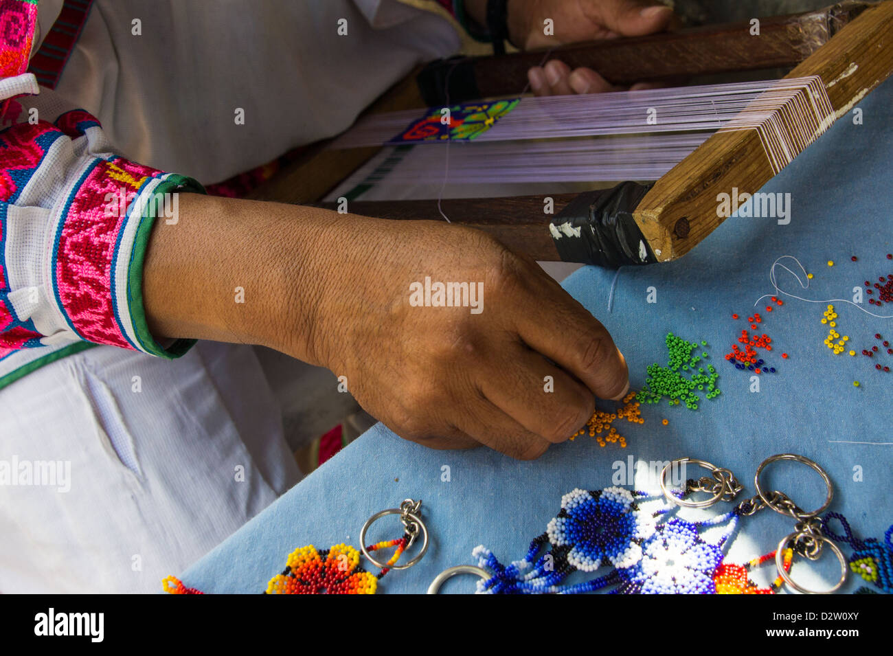 Beadwork Huichol Nayarit Messico Foto Stock