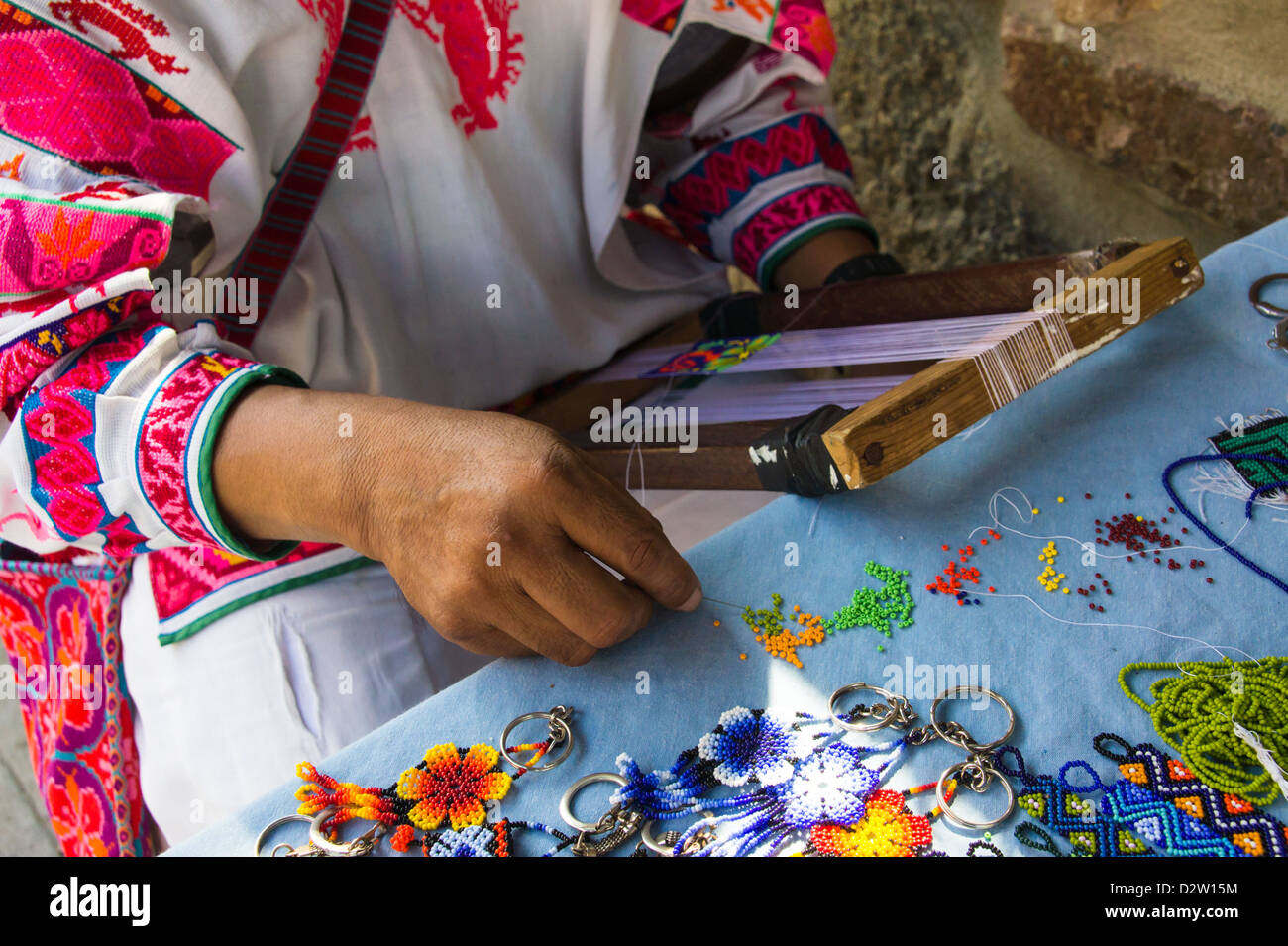 Beadwork Huichol Nayarit Messico Foto Stock