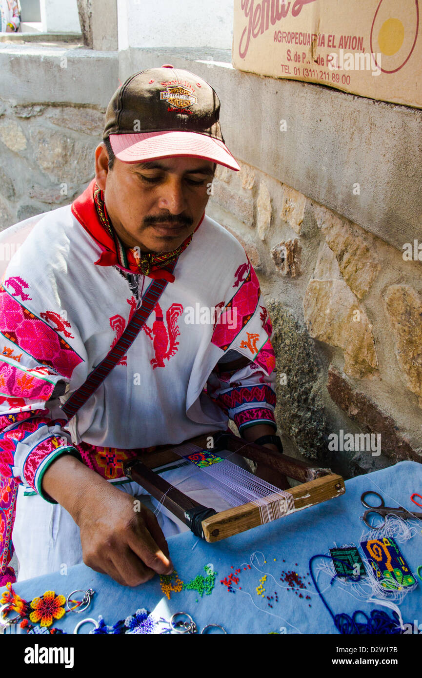 Beadwork Huichol Nayarit Messico Foto Stock