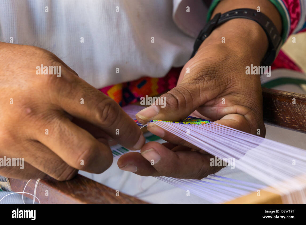 Beadwork Huichol Nayarit Messico Foto Stock