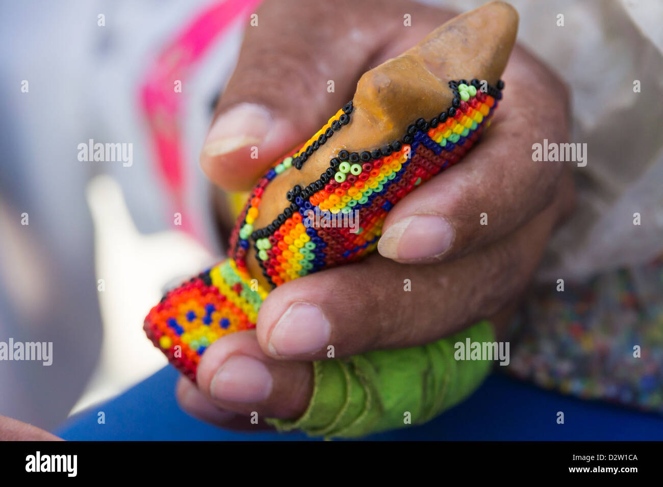 Beadwork Huichol Nayarit Messico Foto Stock