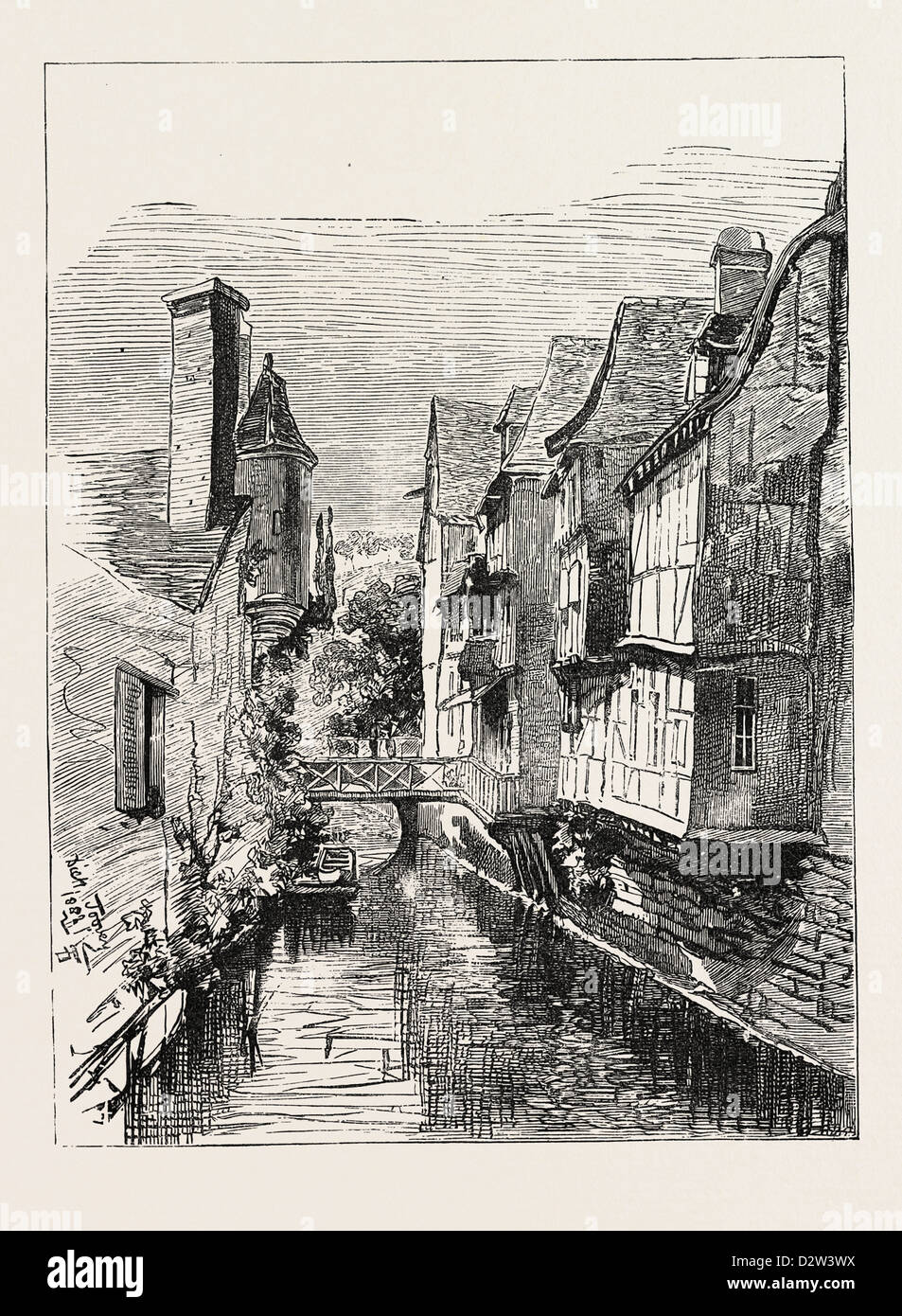 Un American Colony Art in Bretagna meridionale: vecchie case bretone Foto Stock