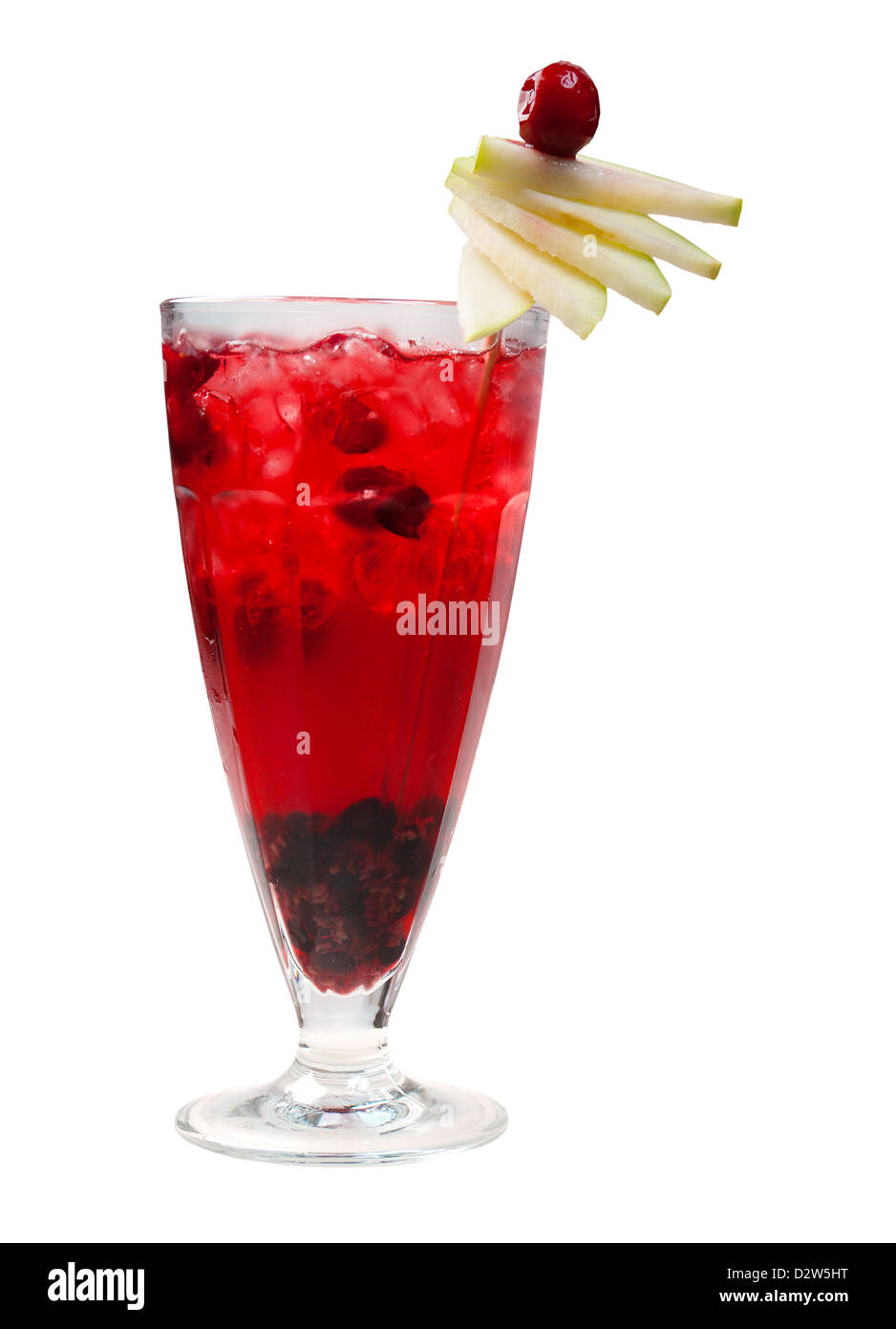Cocktail a base di mirtillo palustre closeup isolati su sfondo bianco. Foto Stock