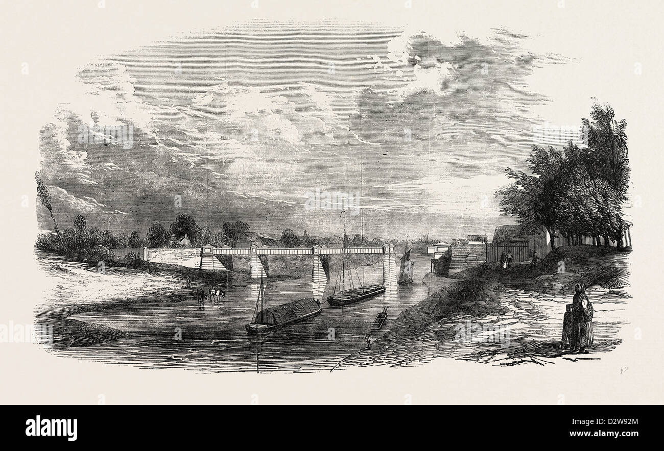 Nuovo ponte sul SEVERN IN UPTON 1854 Foto Stock