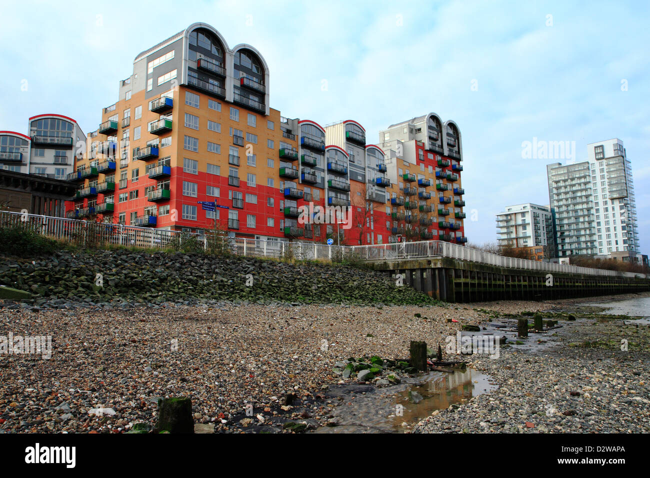 Riverside Apartments, penisola di Greenwich, London, Regno Unito Foto Stock